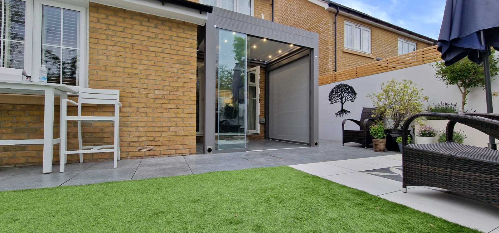 Lanai glass doors installed on a Cambridgeshire home