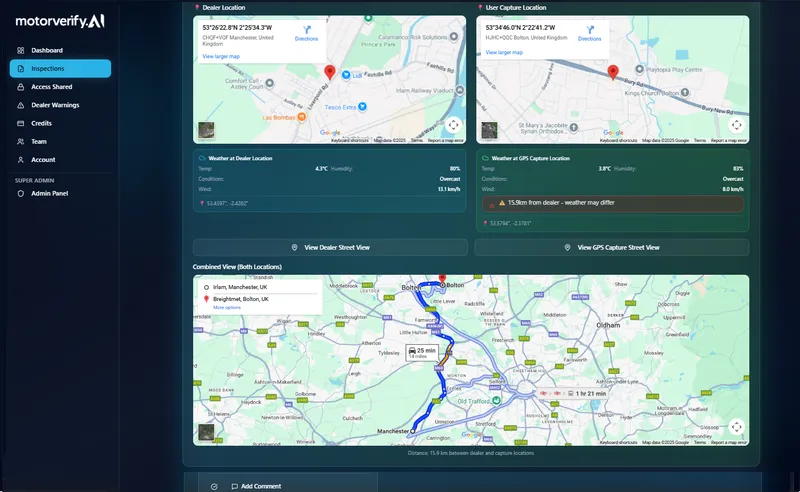 MotorVerify.ai four-step vehicle verification process