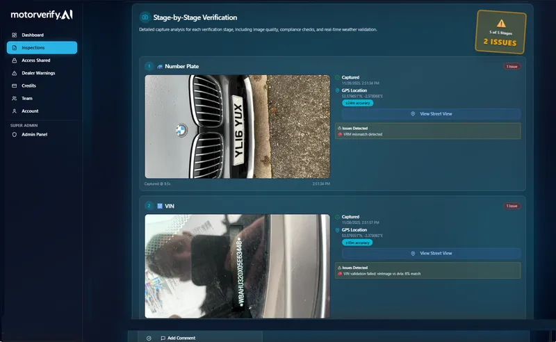 Connected data sources used by MotorVerify.ai for verification