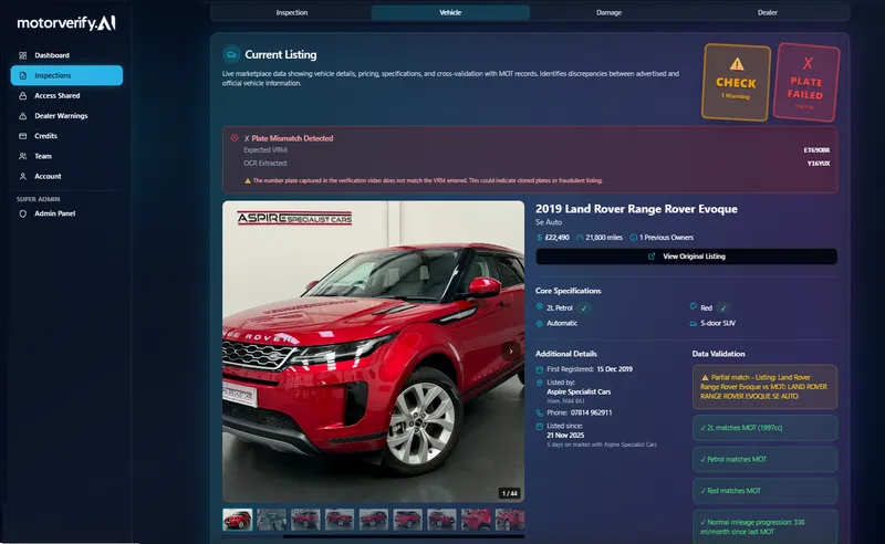 Dealer reviewing vehicle documentation at a UK forecourt