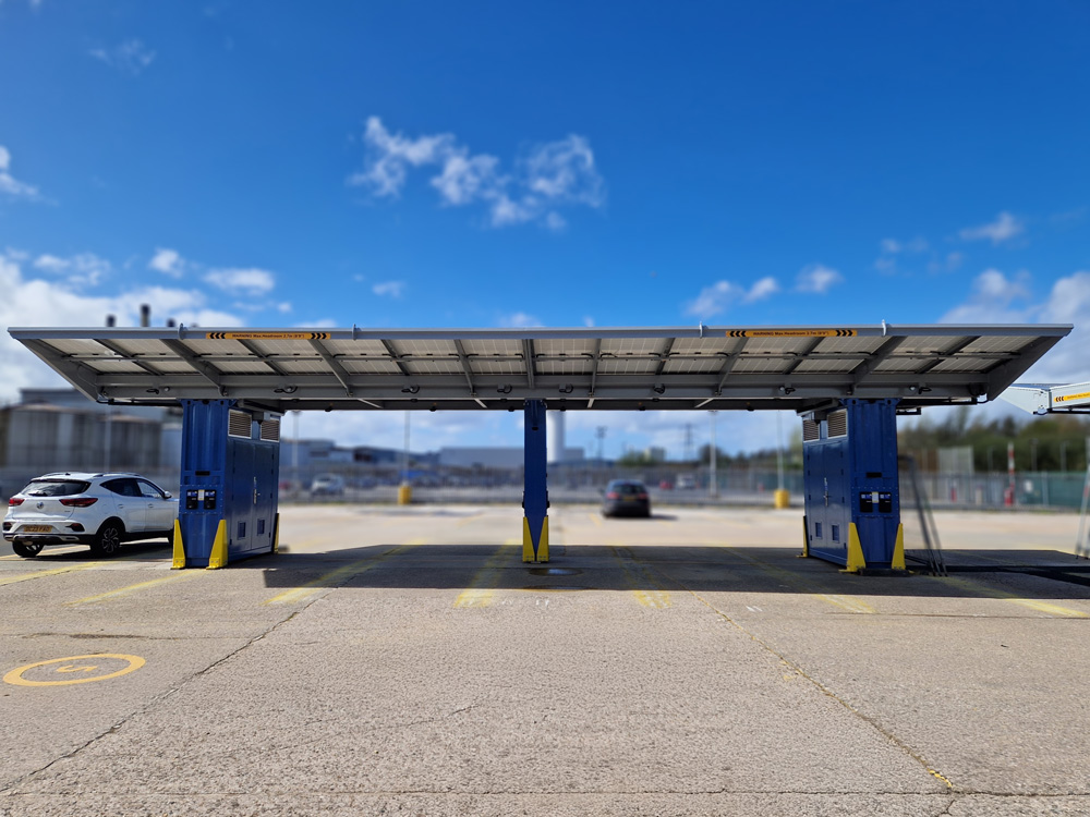 Completed 3ti solar car park installation