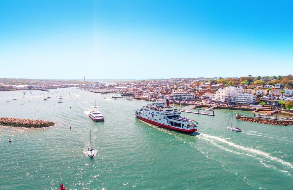 Isle of Wight ferry passengers enjoying a Solent crossing with Red Funnel