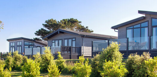 Holiday lodges beside the water at Padstow