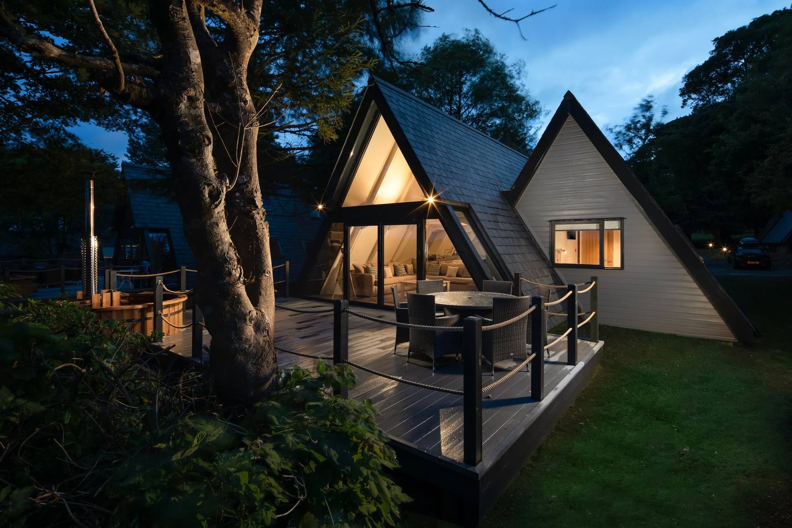 A-frame luxury lodge at Clowance resort