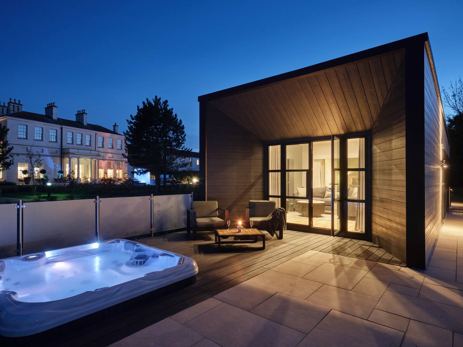 Luxury lodge at Seaham Hall resort