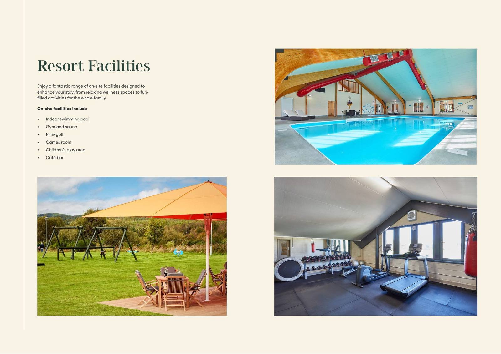 Brochure page: resort facilities