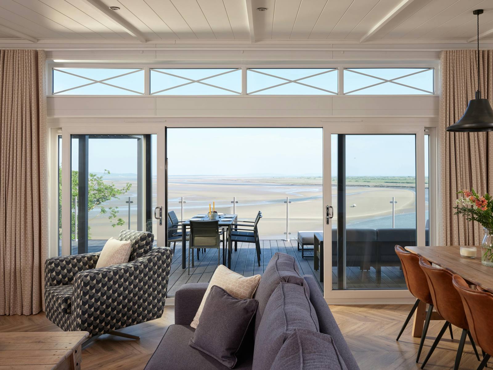 Interior living space of a luxury lodge